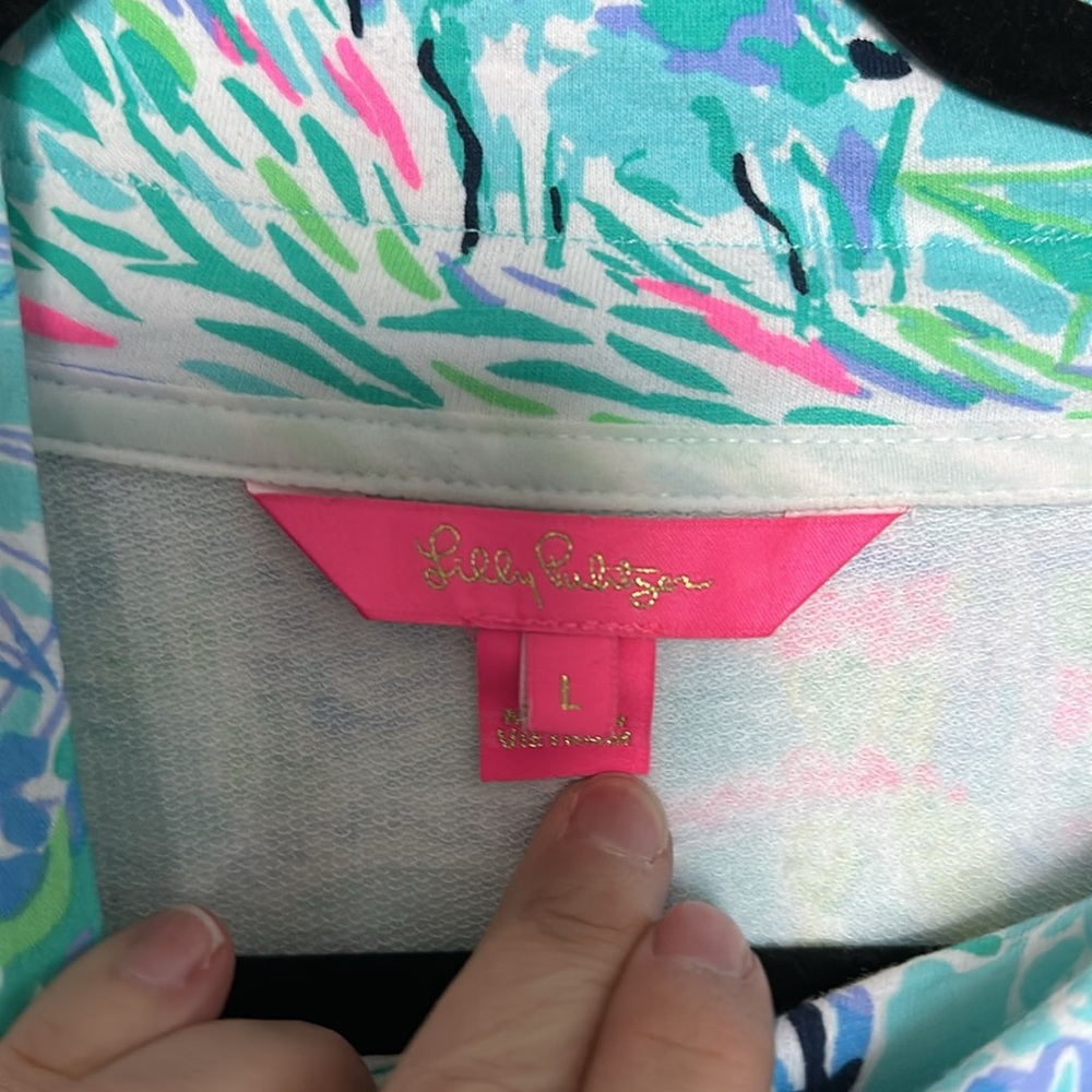 Lilly Pulitzer Skipper Popover Half Zip Pullover Lilly Loves Texas Large - Picture 2 of 3